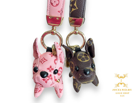 Z-Lucky dog key chain with 24 karat gold charm