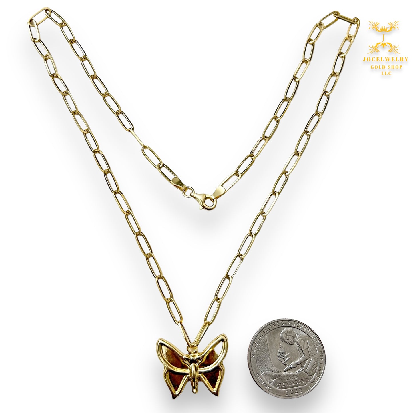 Necklace butterfly with clip chain