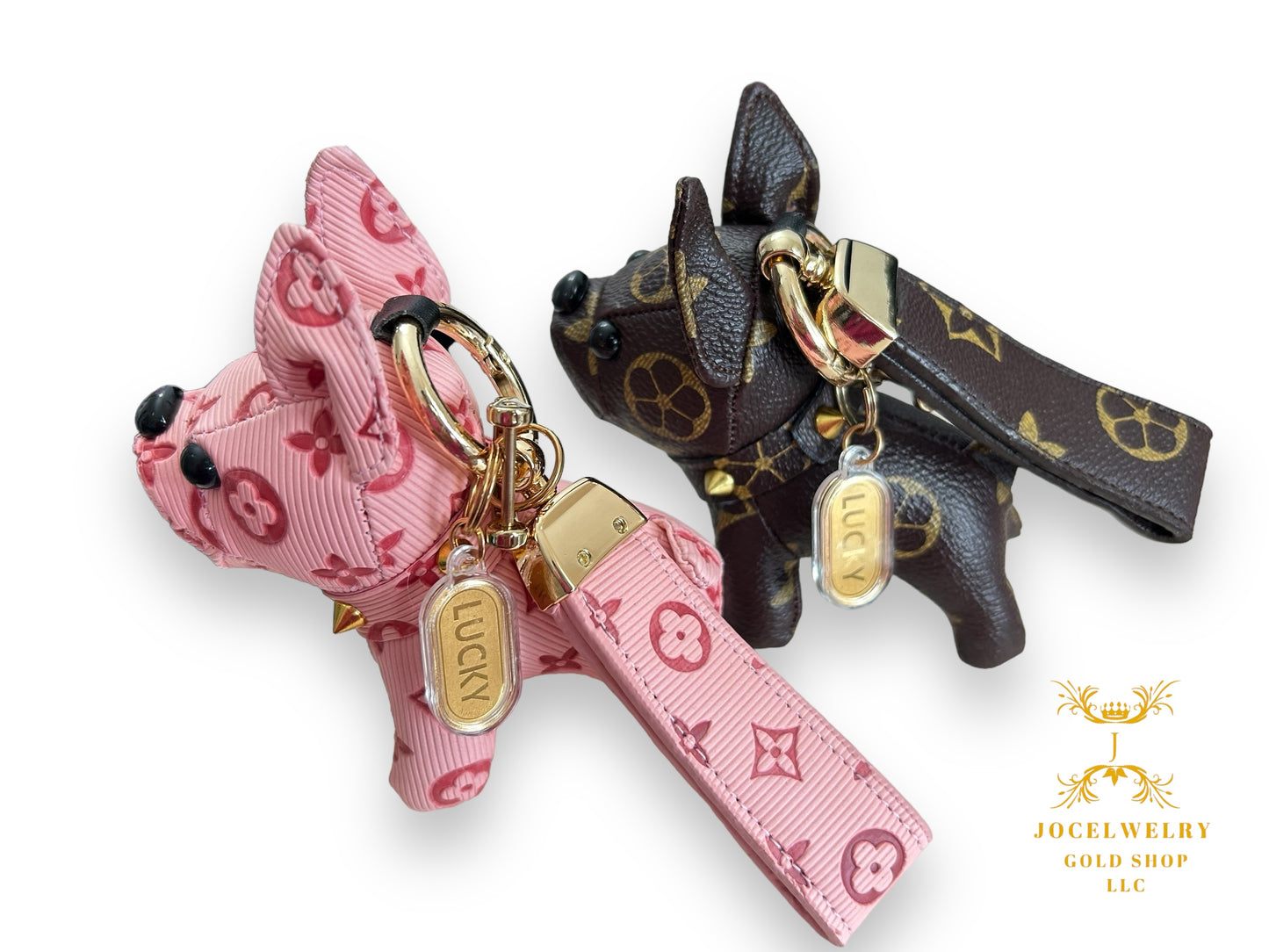 Z-Lucky dog key chain with 24 karat gold charm