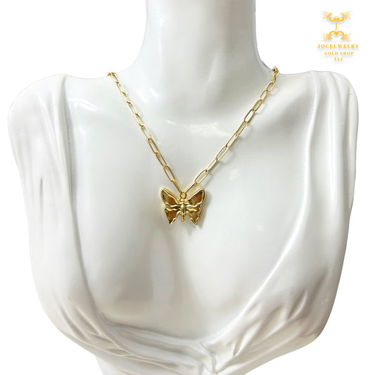 Necklace butterfly with clip chain
